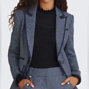 NWT Veronica Beard Halia Houndstooth Dickey Jacket